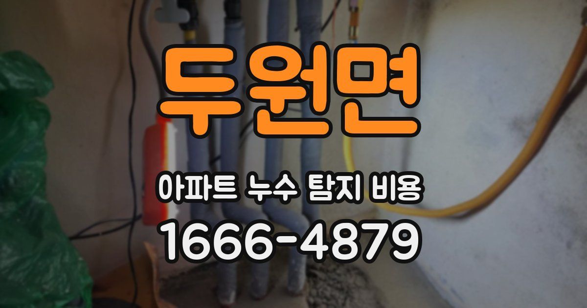 두원면 아파트 누수 탐지 비용