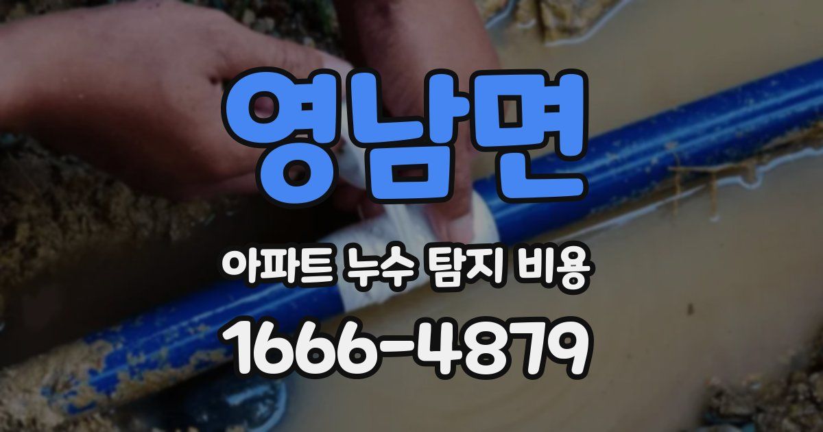 영남면 아파트 누수 탐지 비용