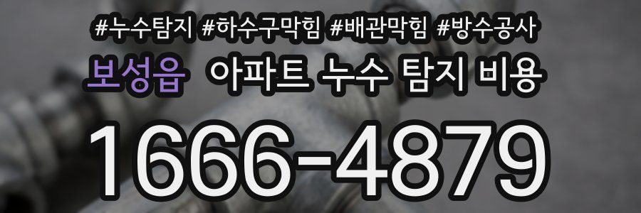 보성읍 아파트 누수 탐지 비용