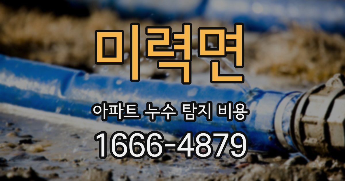 미력면 아파트 누수 탐지 비용