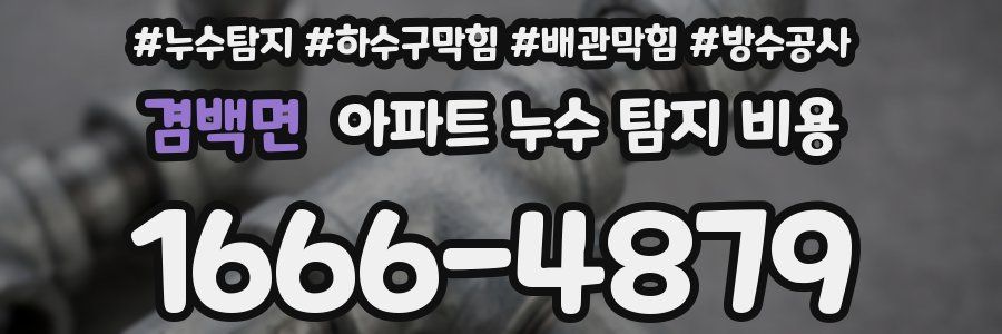 겸백면 아파트 누수 탐지 비용
