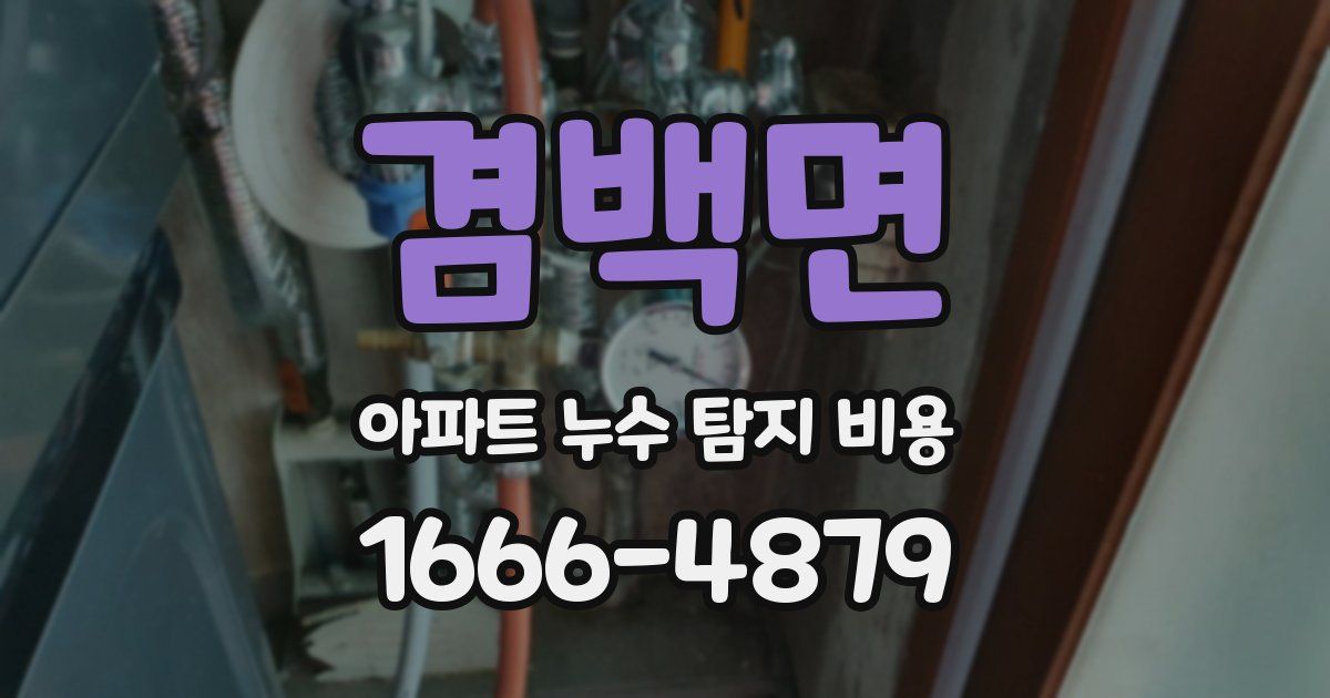 겸백면 아파트 누수 탐지 비용