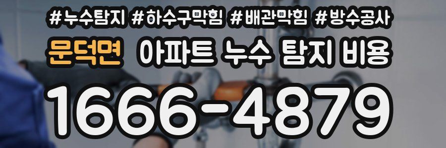 문덕면 아파트 누수 탐지 비용