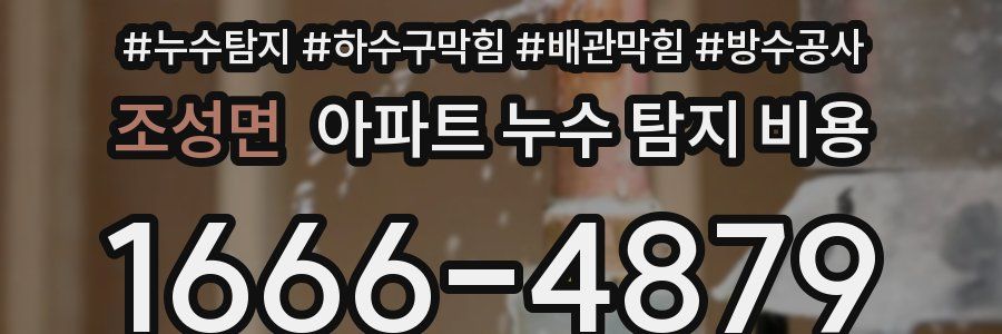 조성면 아파트 누수 탐지 비용