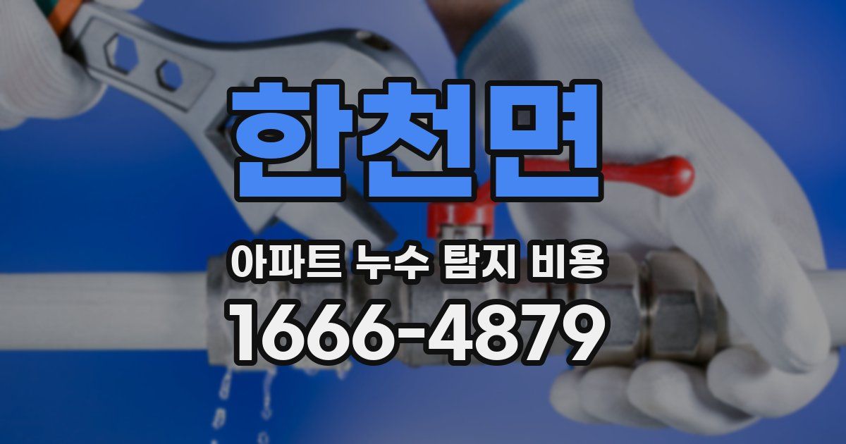 한천면 아파트 누수 탐지 비용