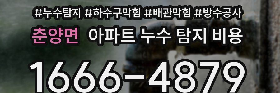 춘양면 아파트 누수 탐지 비용
