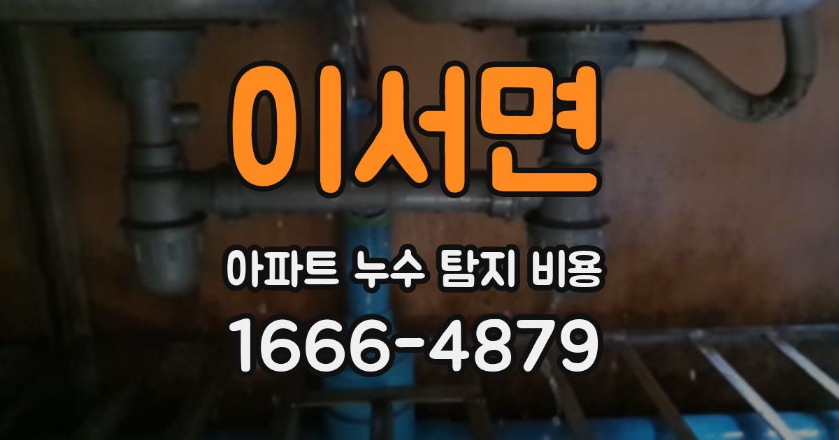 이서면 아파트 누수 탐지 비용