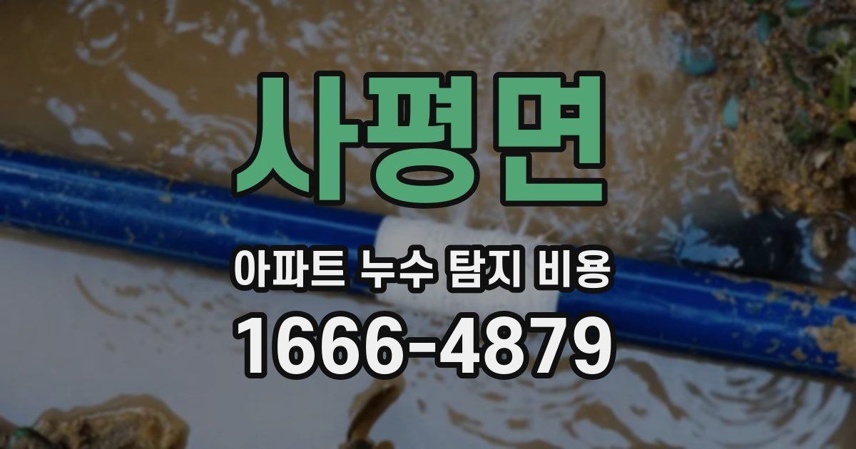 사평면 아파트 누수 탐지 비용