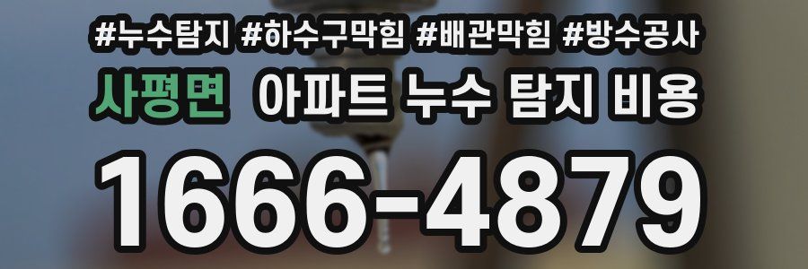 사평면 아파트 누수 탐지 비용