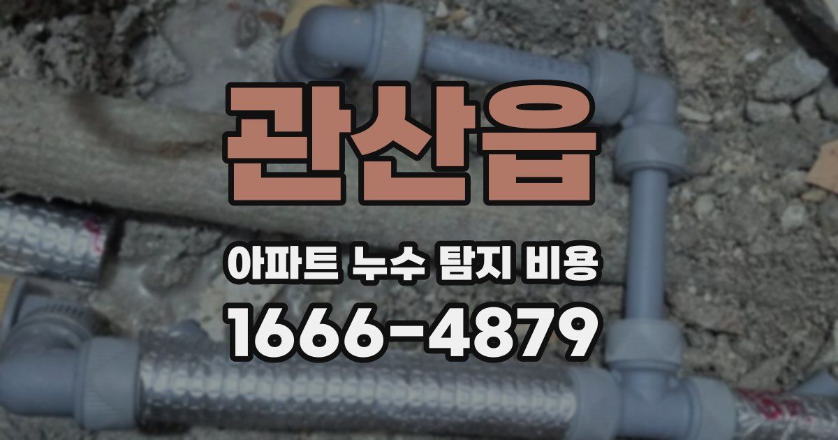 관산읍 아파트 누수 탐지 비용