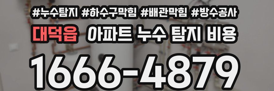 대덕읍 아파트 누수 탐지 비용