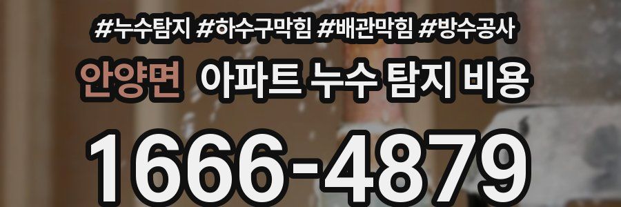 안양면 아파트 누수 탐지 비용