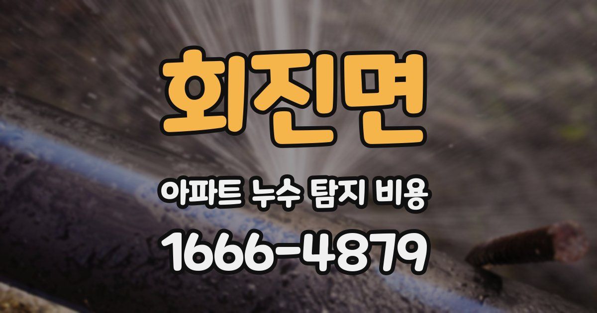 회진면 아파트 누수 탐지 비용