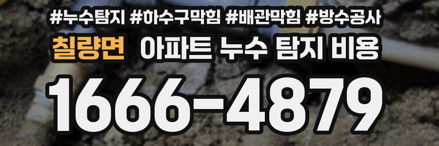 칠량면 아파트 누수 탐지 비용