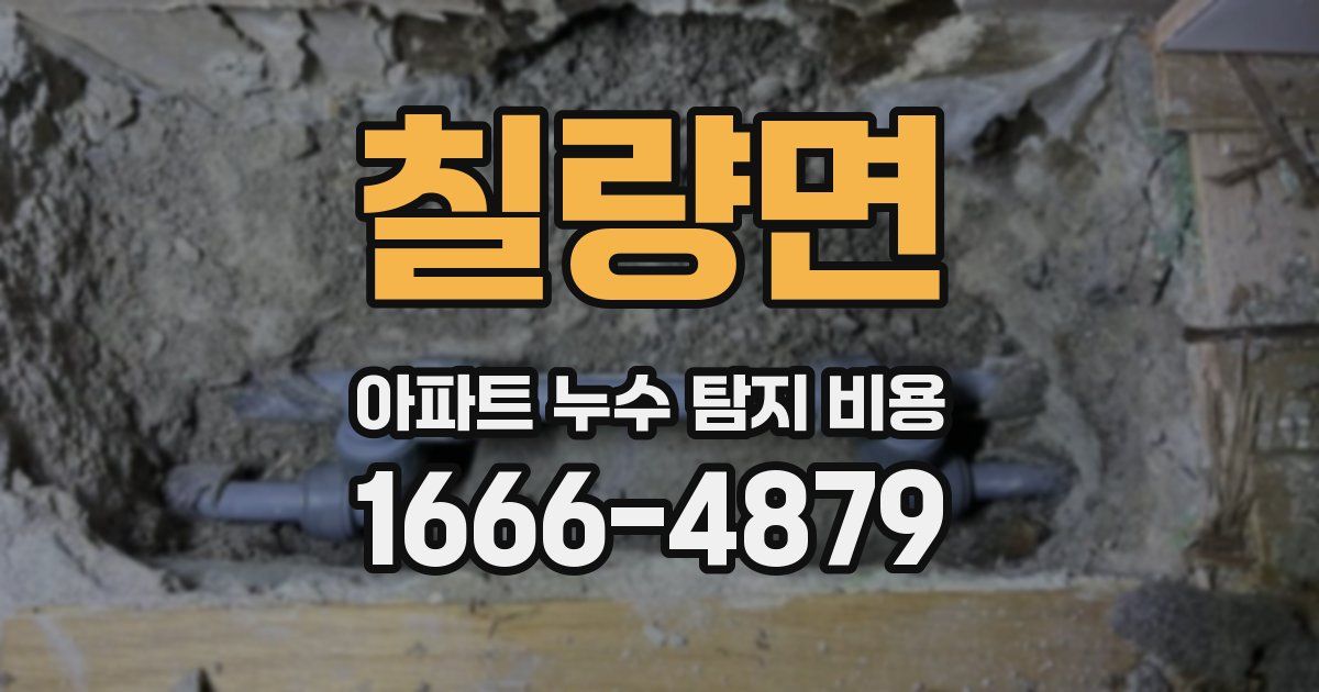 칠량면 아파트 누수 탐지 비용
