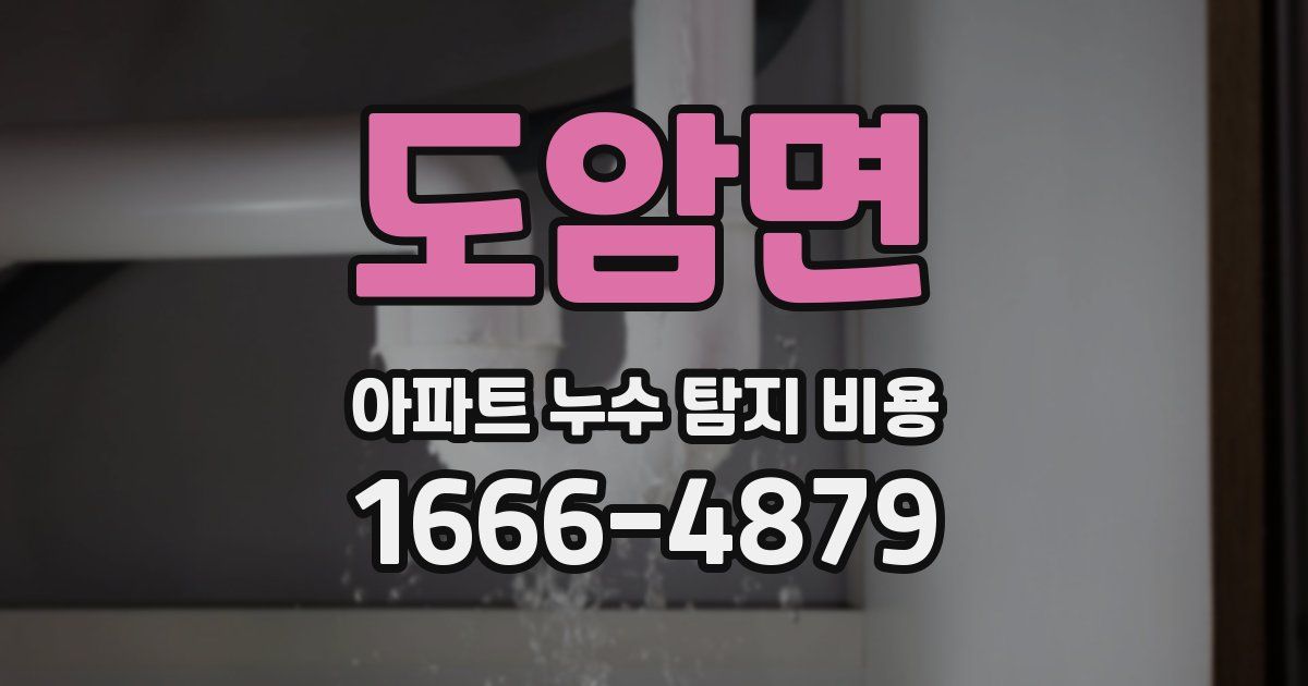도암면 아파트 누수 탐지 비용