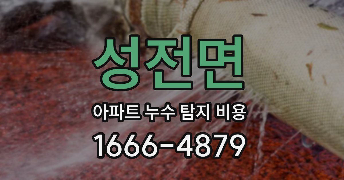 성전면 아파트 누수 탐지 비용