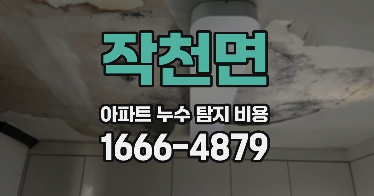 작천면 아파트 누수 탐지 비용