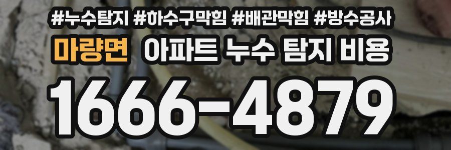 마량면 아파트 누수 탐지 비용