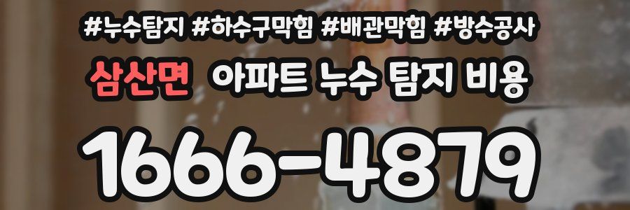 삼산면 아파트 누수 탐지 비용