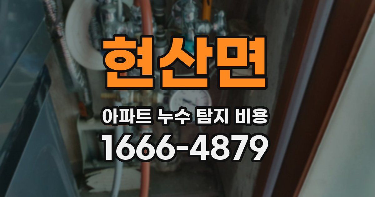 현산면 아파트 누수 탐지 비용