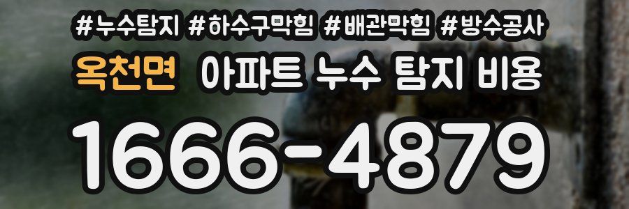 옥천면 아파트 누수 탐지 비용