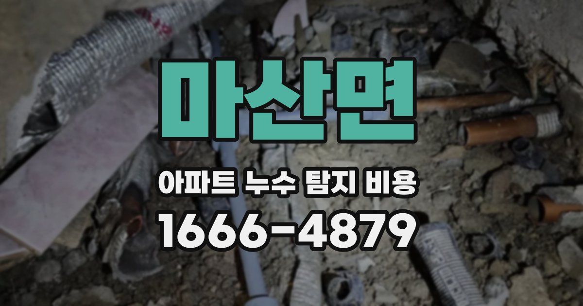 마산면 아파트 누수 탐지 비용