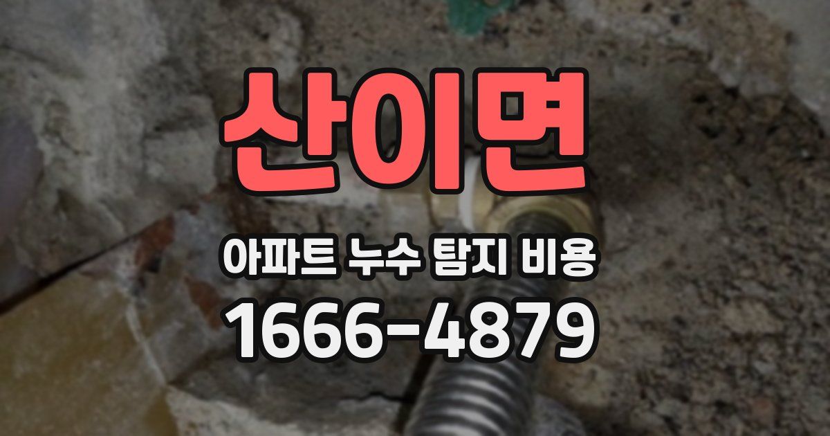 산이면 아파트 누수 탐지 비용