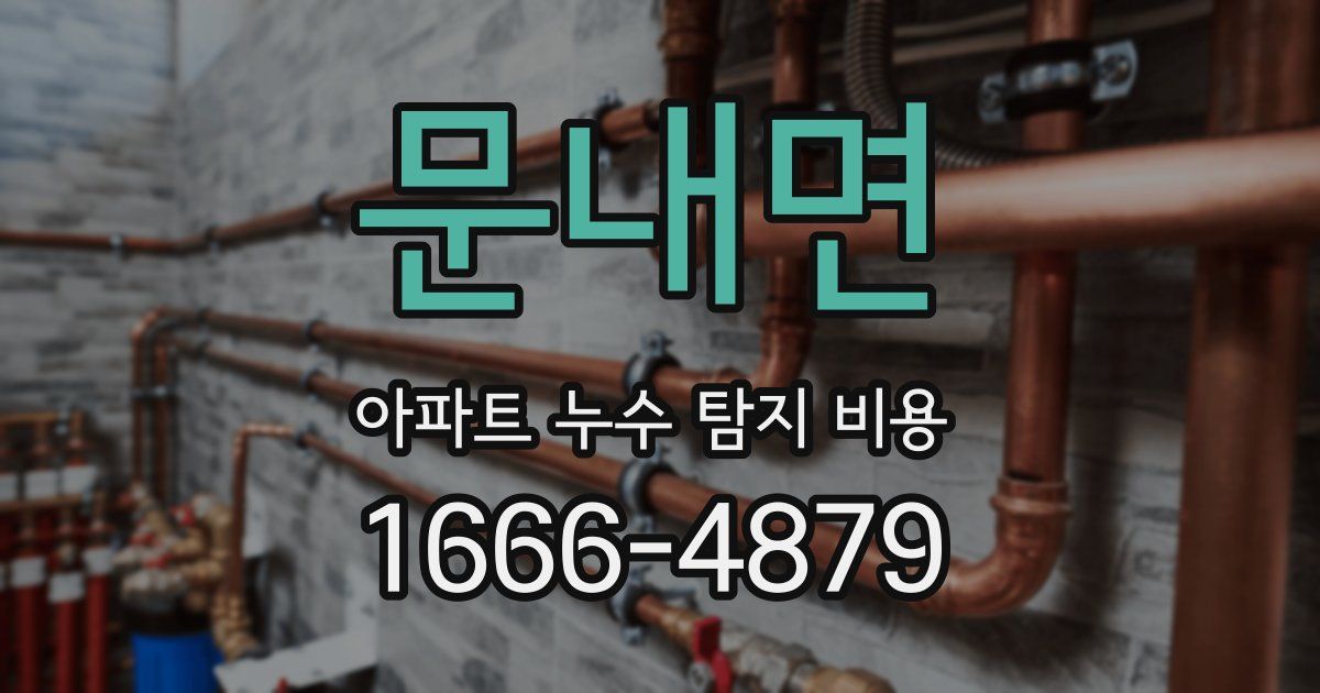 문내면 아파트 누수 탐지 비용