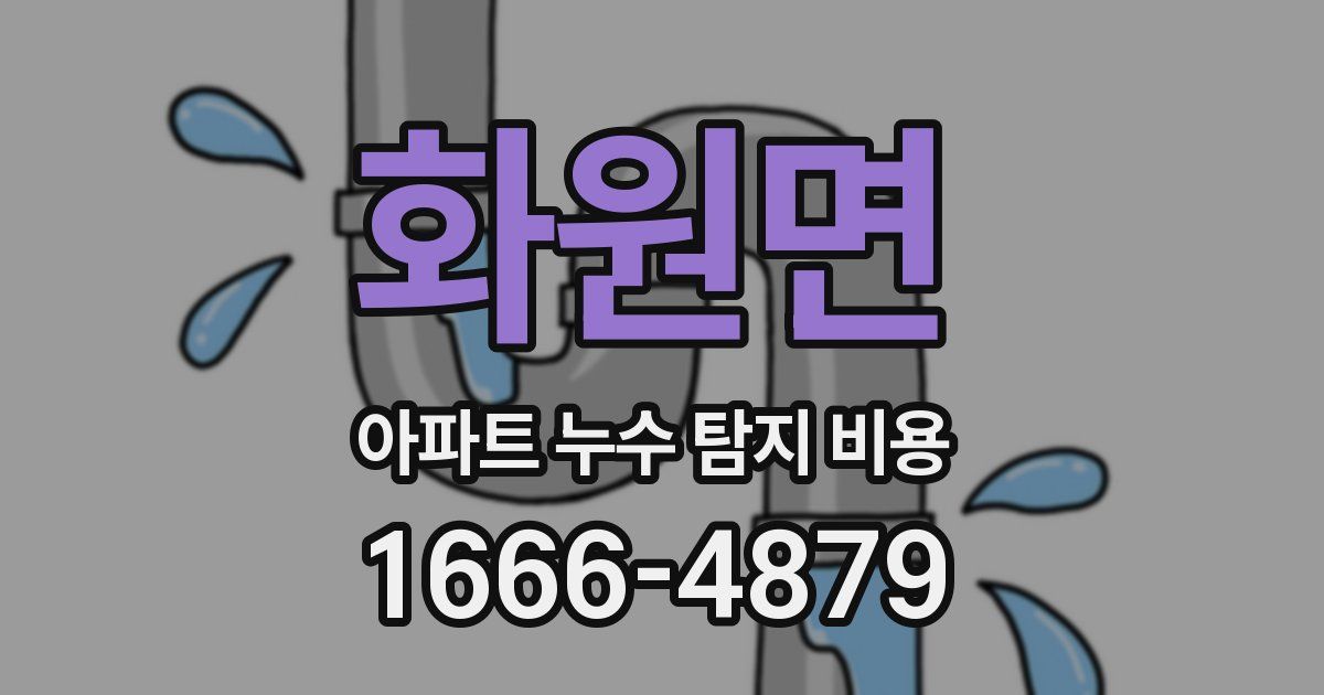 화원면 아파트 누수 탐지 비용