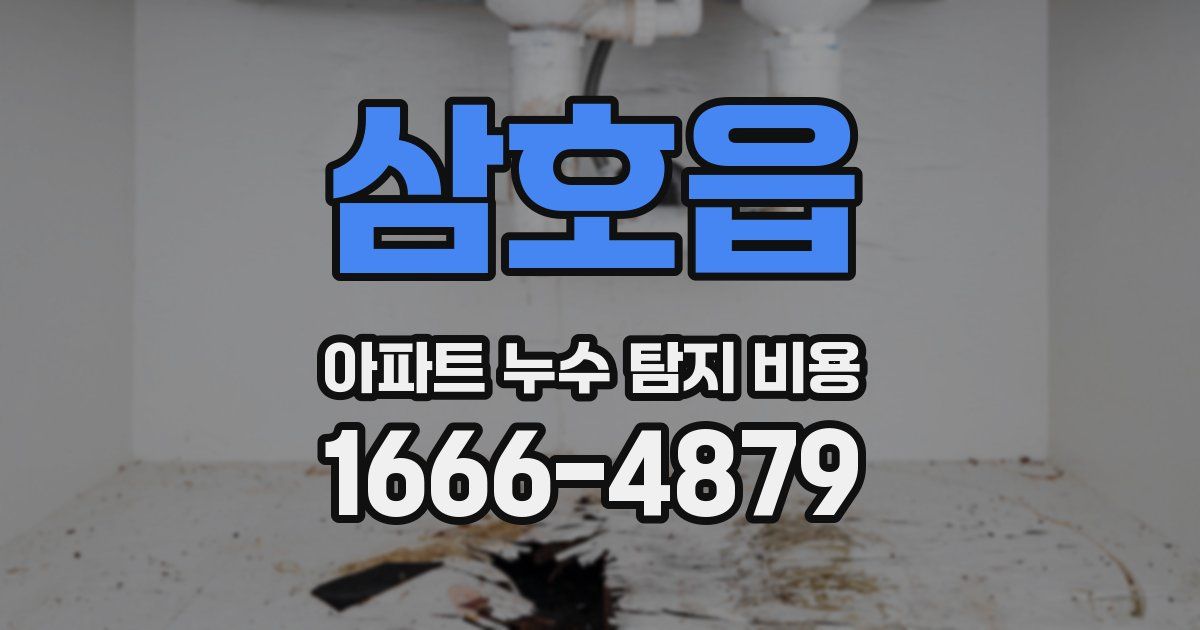 삼호읍 아파트 누수 탐지 비용