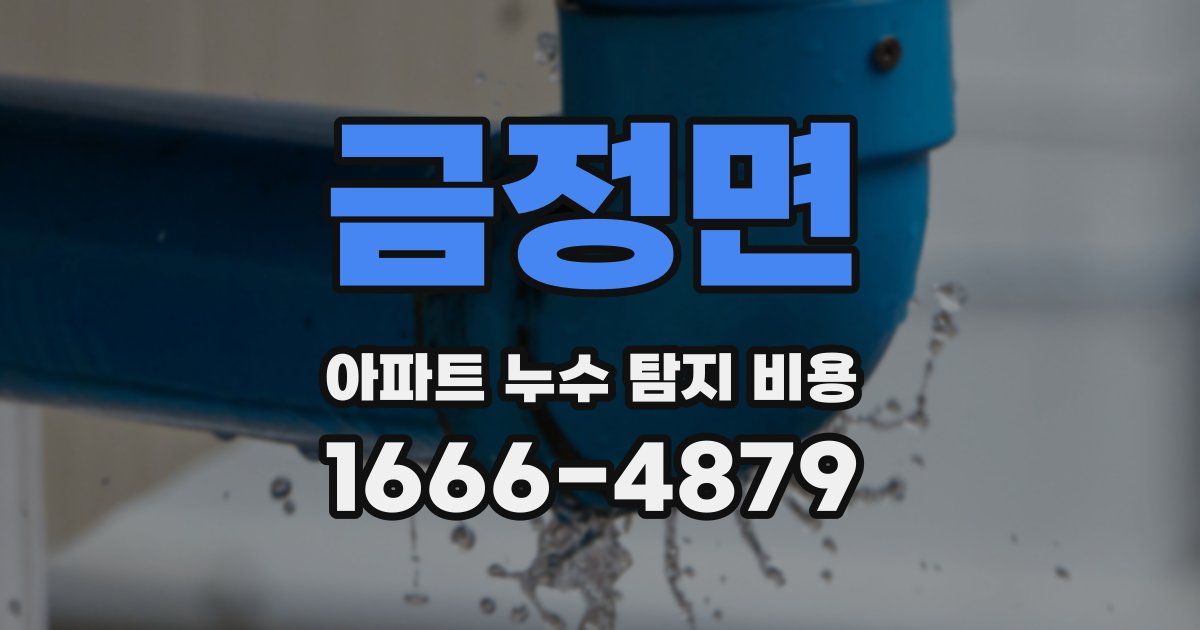 금정면 아파트 누수 탐지 비용