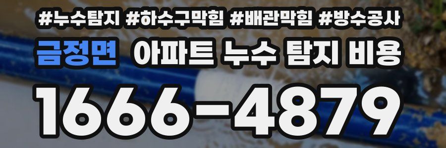 금정면 아파트 누수 탐지 비용