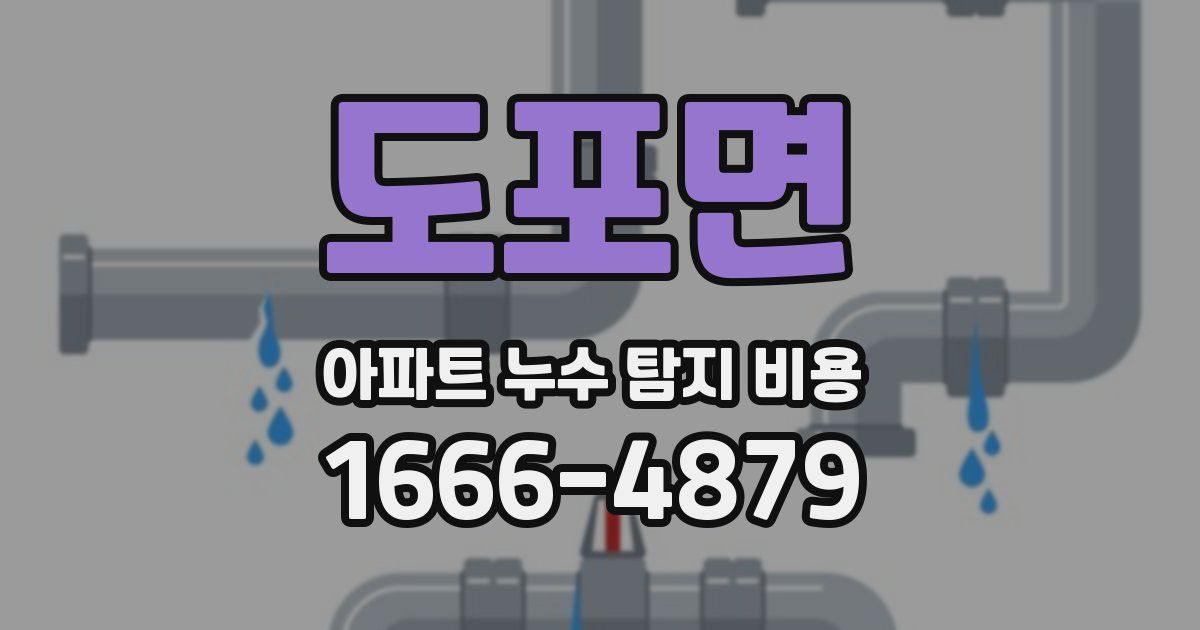 도포면 아파트 누수 탐지 비용