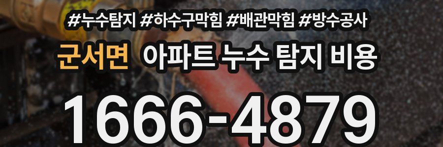 군서면 아파트 누수 탐지 비용