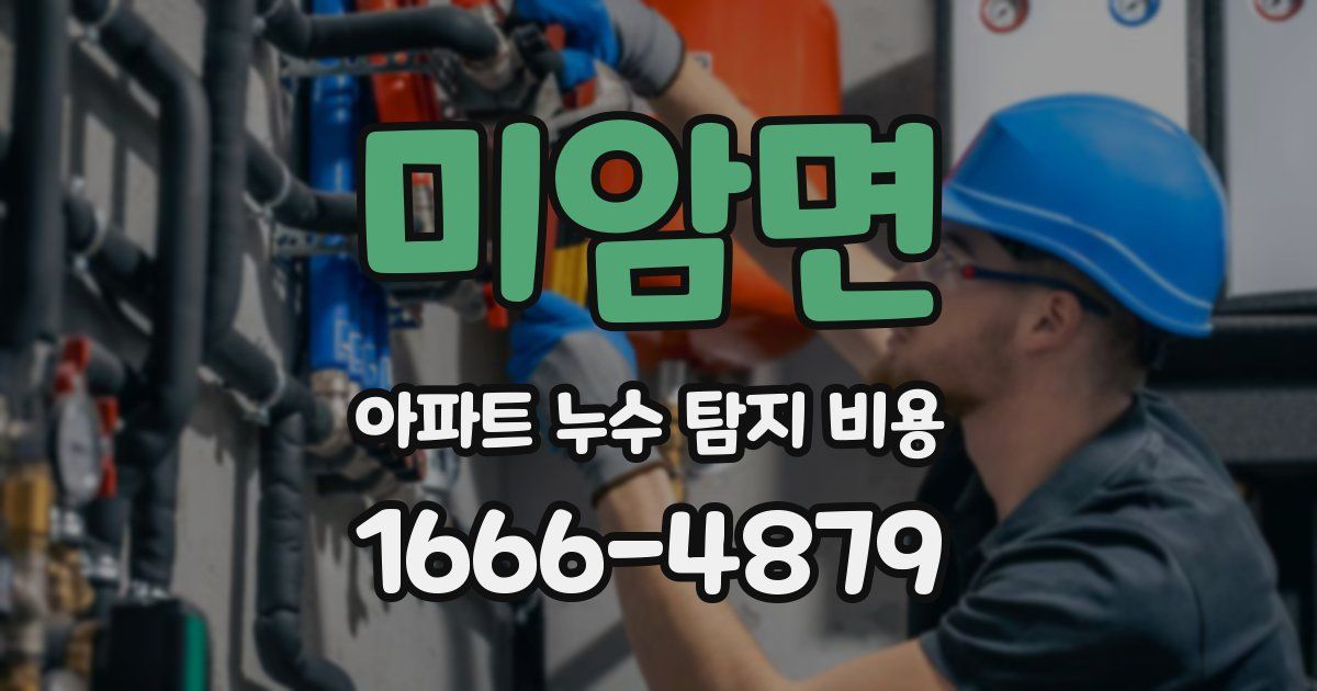 미암면 아파트 누수 탐지 비용