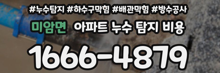 미암면 아파트 누수 탐지 비용