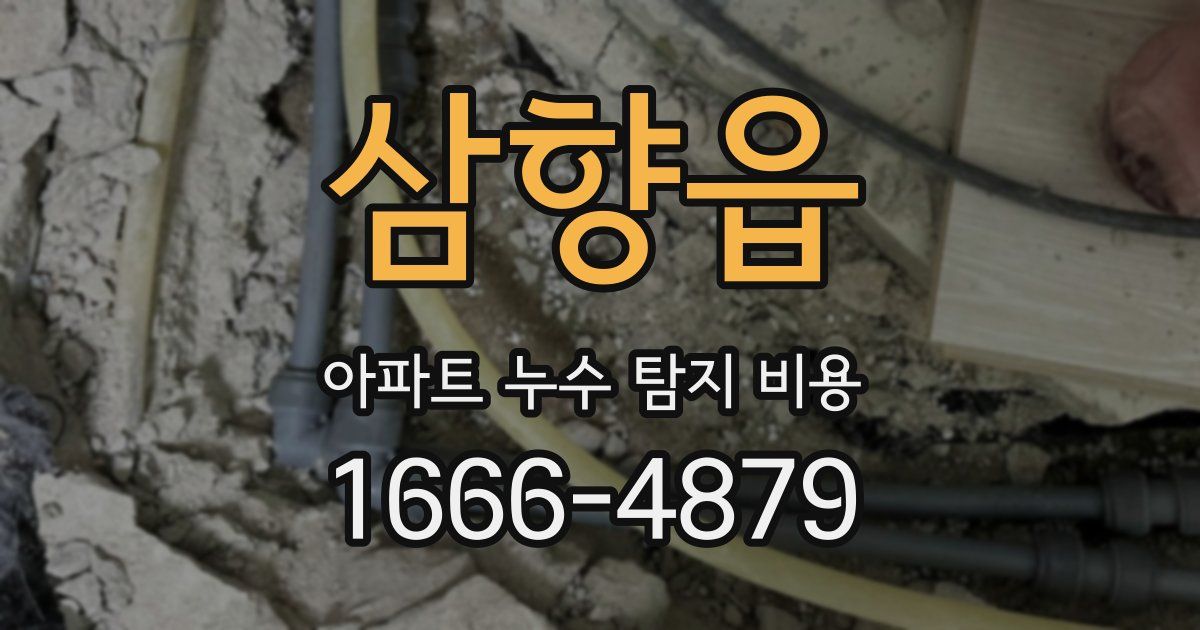 삼향읍 아파트 누수 탐지 비용