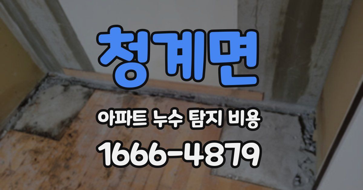 청계면 아파트 누수 탐지 비용