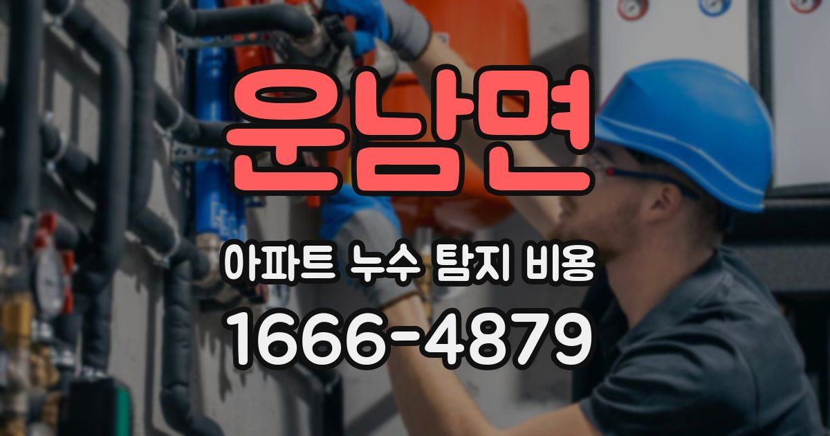 운남면 아파트 누수 탐지 비용