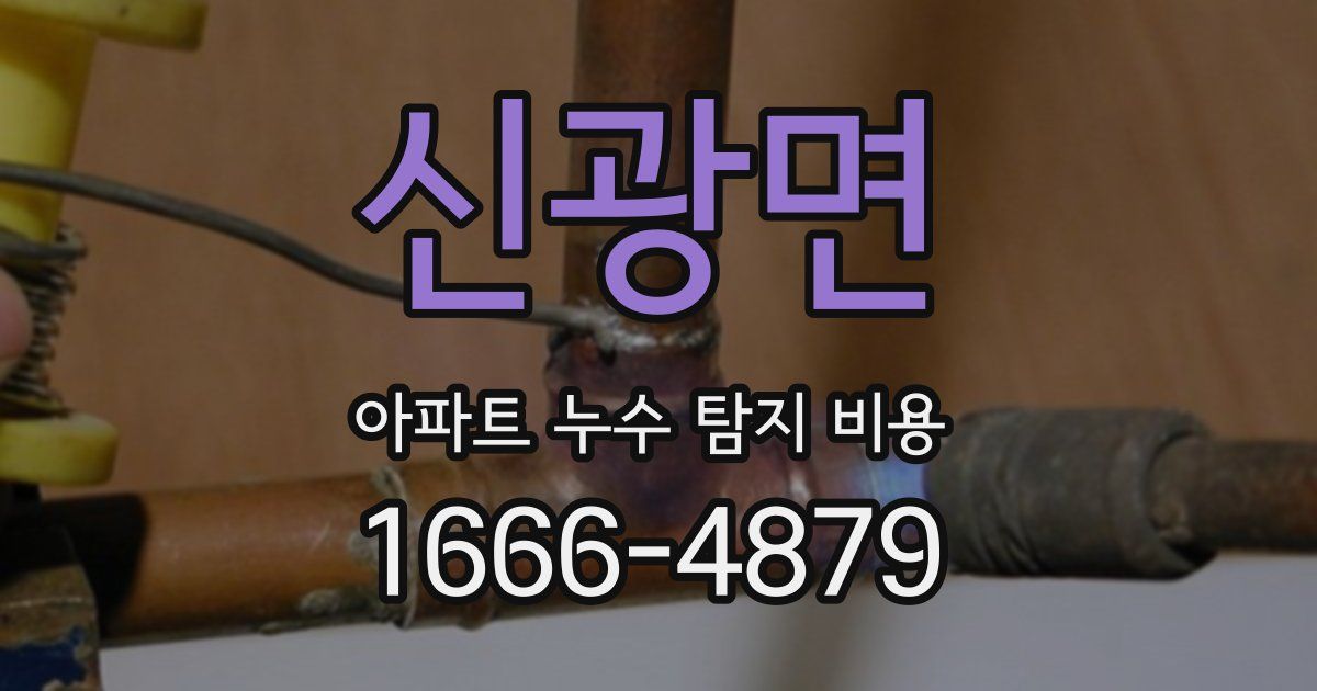 신광면 아파트 누수 탐지 비용