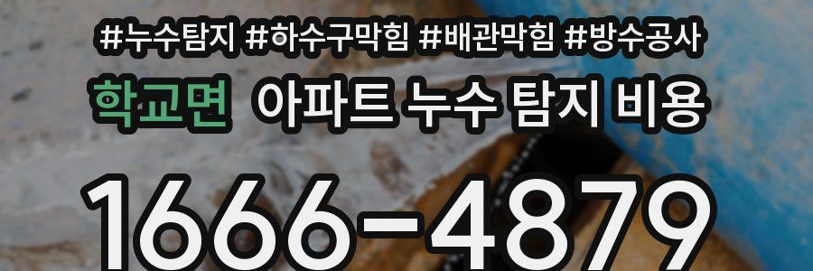 학교면 아파트 누수 탐지 비용