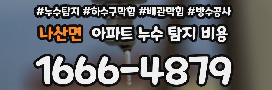 나산면 아파트 누수 탐지 비용
