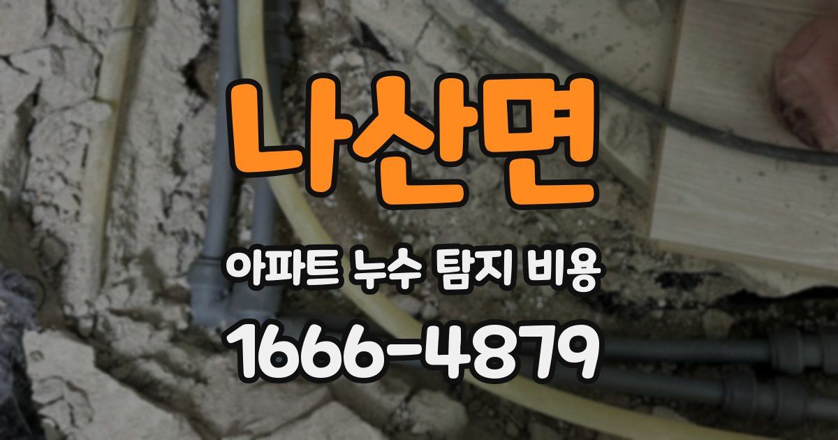 나산면 아파트 누수 탐지 비용