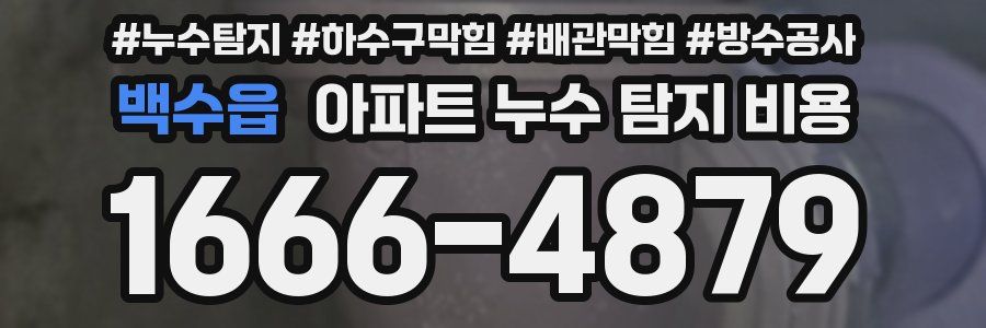 백수읍 아파트 누수 탐지 비용