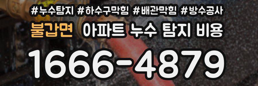 불갑면 아파트 누수 탐지 비용