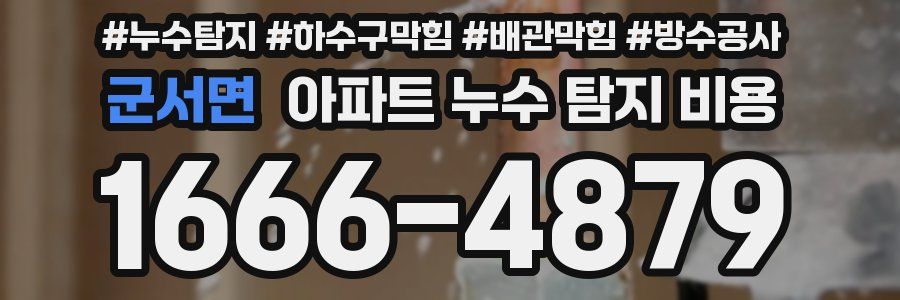 군서면 아파트 누수 탐지 비용
