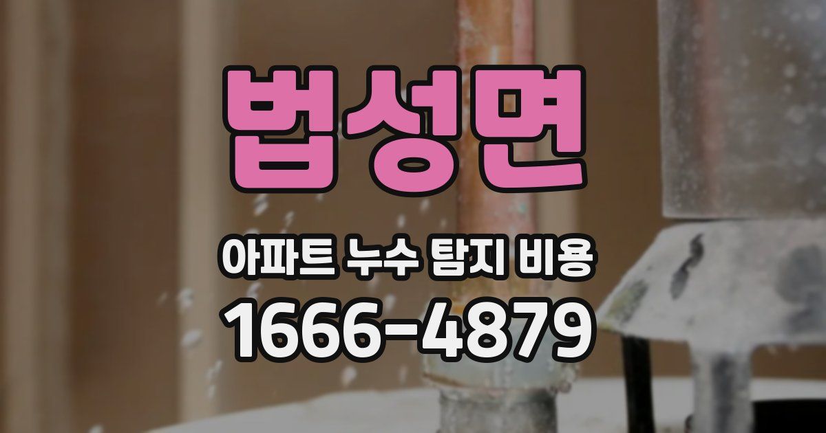 법성면 아파트 누수 탐지 비용