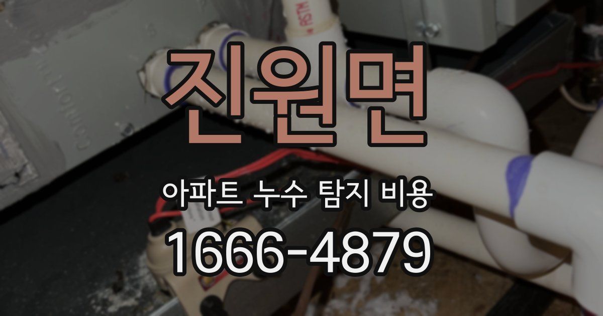 진원면 아파트 누수 탐지 비용