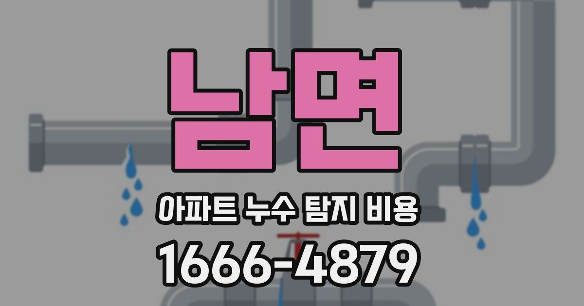 남면 아파트 누수 탐지 비용